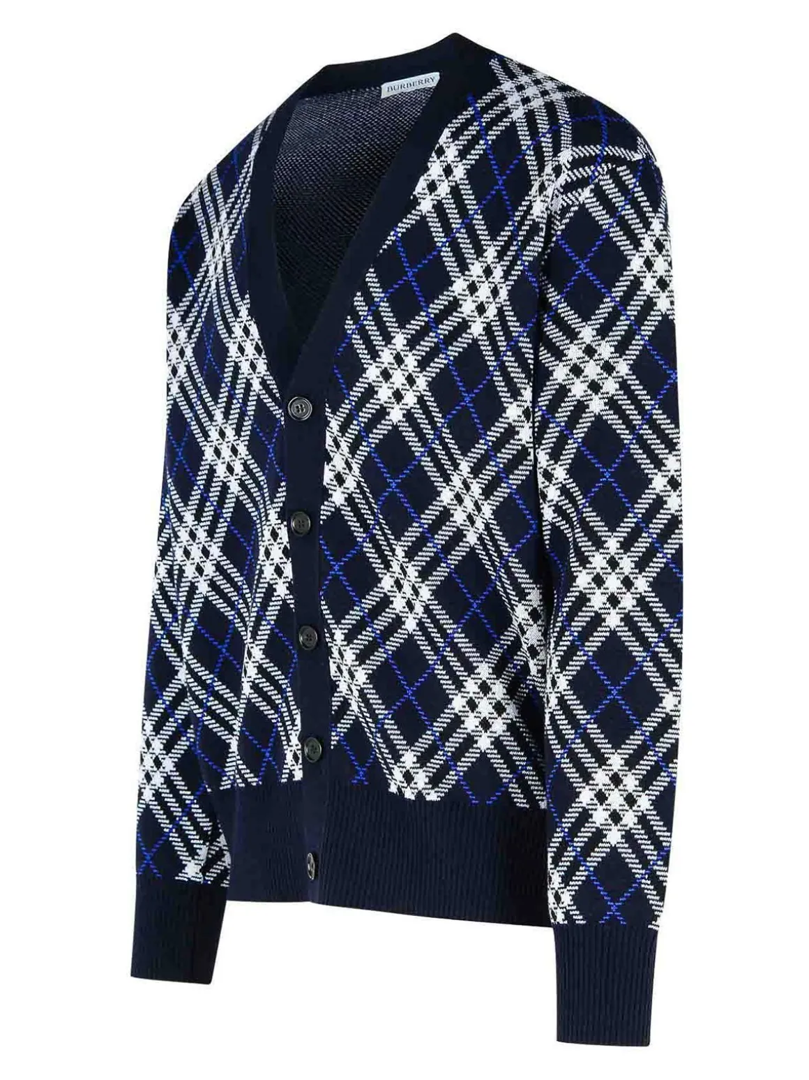 Cardigan George Blue Wool