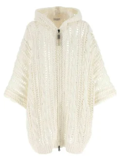Cardigan via cavo e mesh