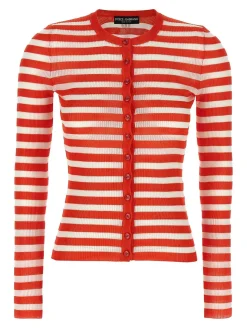 Cardigan viscoso a strisce