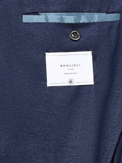 Cashmere blu a petto singolo