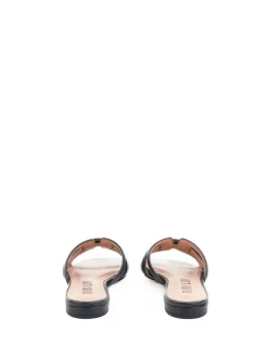 Ciabatta Flat Nera In Pelle