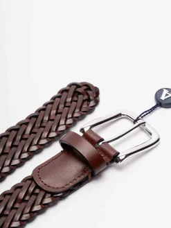 Cintura casual in pelle intrecciata stretta