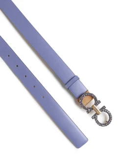 Cintura In Pelle Con Fibbia Gancino Decorata