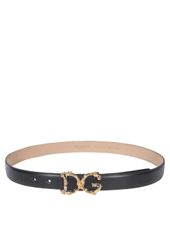Cintura in pelle con fibbia DG