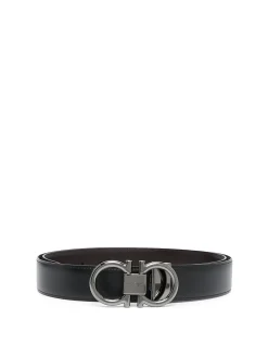 Cintura in pelle con logo inciso
