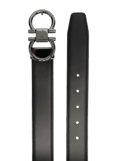 Cintura in pelle con logo inciso