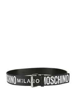 Cintura in pelle con logo stampato