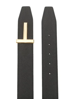 Cintura in pelle con logo