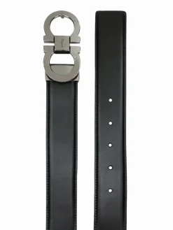 Cintura in pelle con logo inciso
