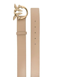 Cintura in pelle con placca logo Love berry