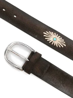 Cintura in pelle di vitello marrone