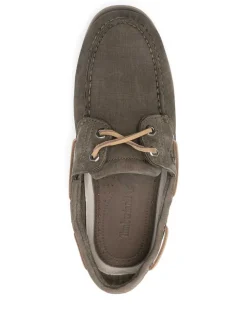 Classiche scarpe da barca in pelle verde