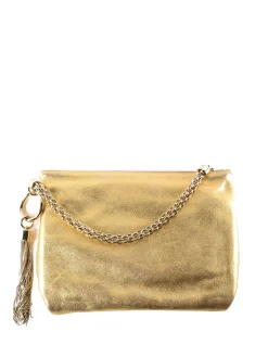 Clutch Callie in pelle metallizzata dorata