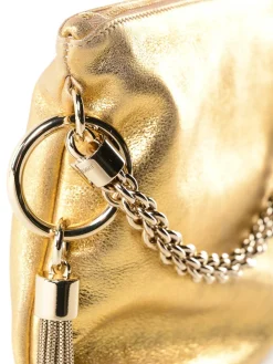Clutch Callie in pelle metallizzata dorata