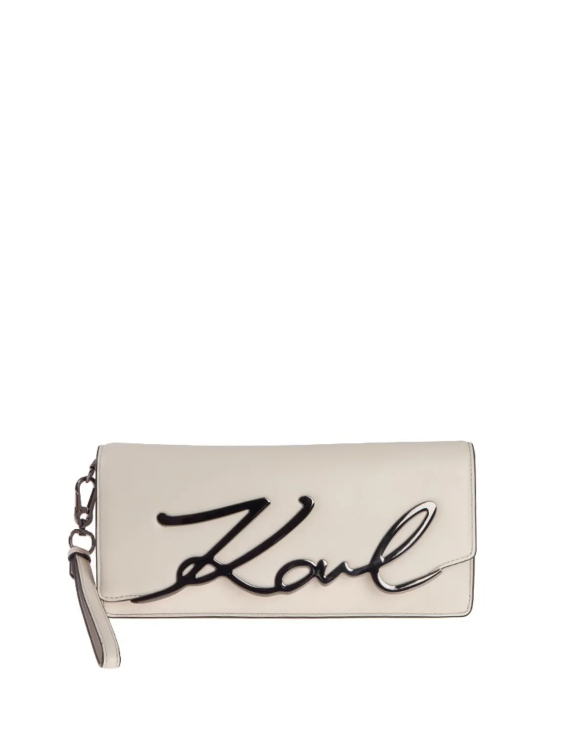Clutch con stampa Karl