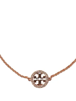 Collana color oro con ciondolo e cristalli