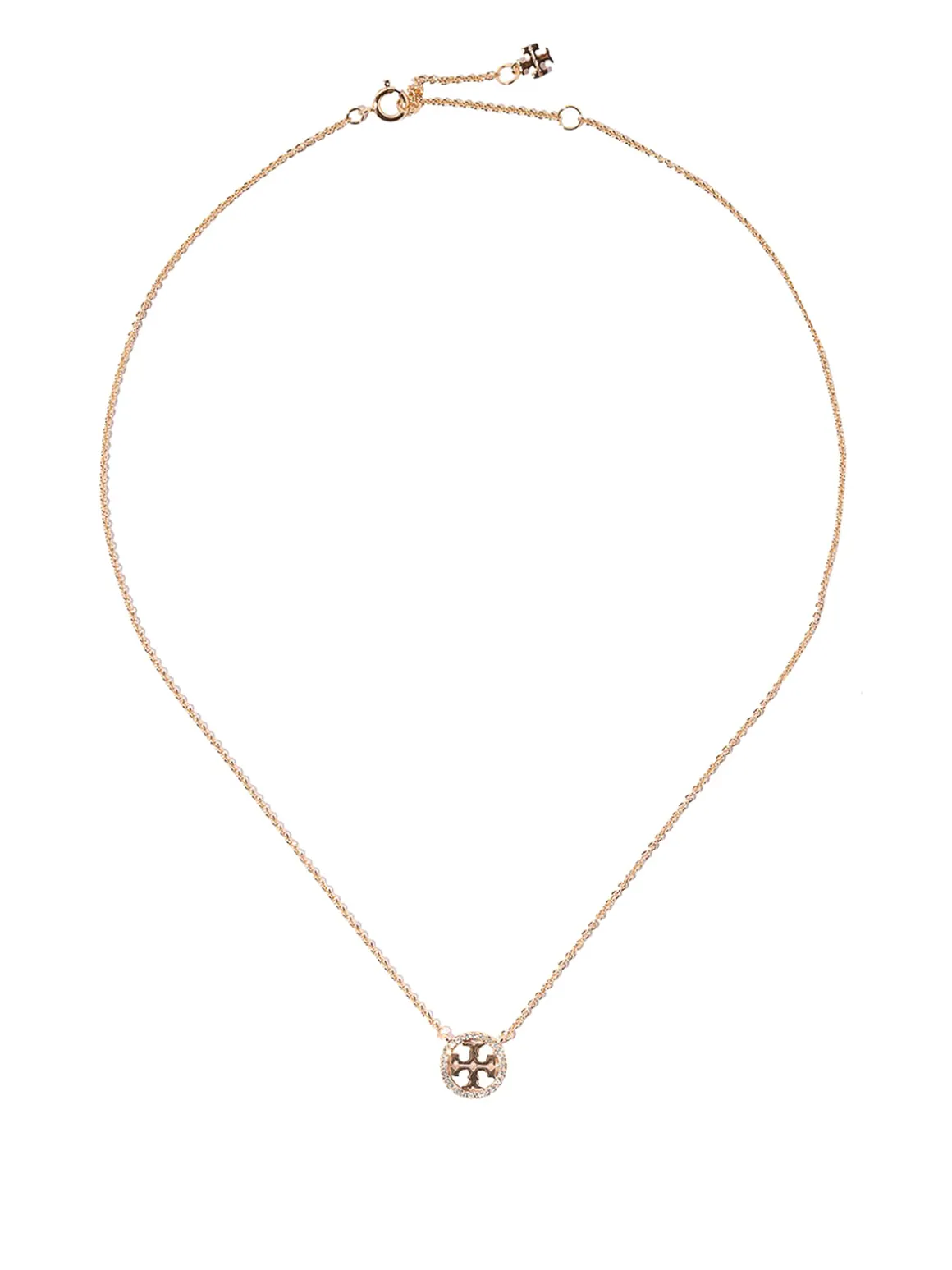 Collana color oro con ciondolo e cristalli