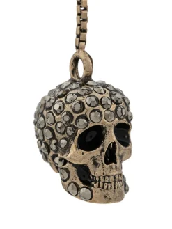 Collana in ottone con ciondolo a teschio