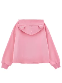 Con cappuccio rosa in cotone con logo
