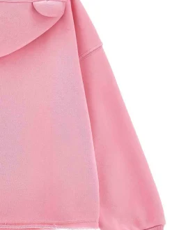 Con cappuccio rosa in cotone con logo