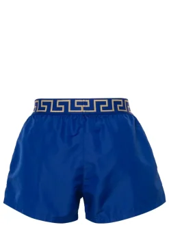 Costume da bagno blu con motivo Greca