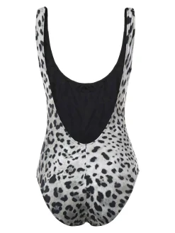 Costume intero olimpico con stampa leopardata