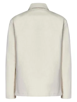 Cotone color crema e lino ovestshirt