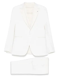 Cream Virgin Wool Single Breasted Abito