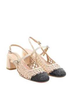 Dcollet Slingback Beige Traforato In Pelle