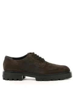 Derby Stringata H673 In Pelle Scamosciata