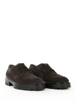 Derby Stringata H673 In Pelle Scamosciata