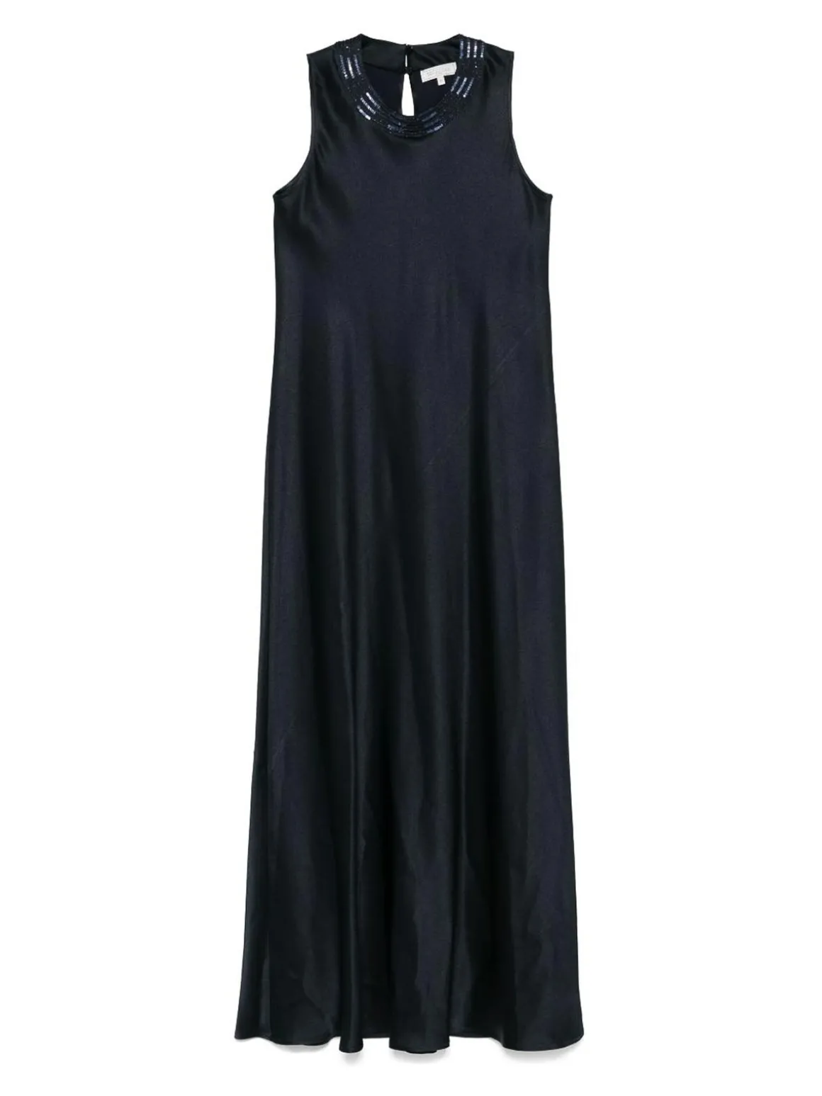 Dettaglio del collo lungo blu blu navy