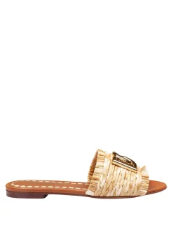 Dolce & Gabbana Ciabatta In Rafia Con Logo