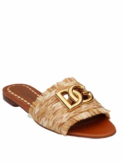 Dolce & Gabbana Ciabatta In Rafia Con Logo