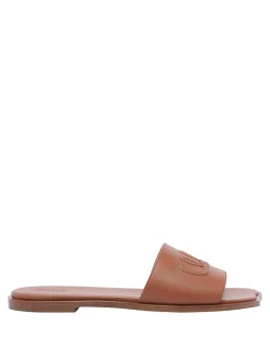 E Brown Flower Sandals