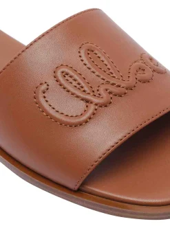 E Brown Flower Sandals