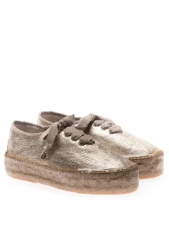 Espadrillas dorate stringate