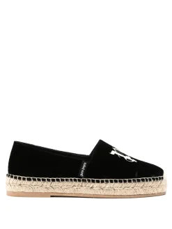 Espadrillas in velluto con logo ricamato