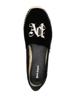 Espadrillas in velluto con logo ricamato