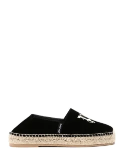 Espadrillas in velluto con logo ricamato