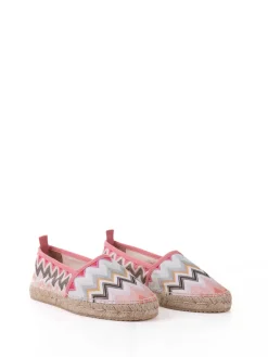 Espadrillas Slip On In Tessuto Chevron