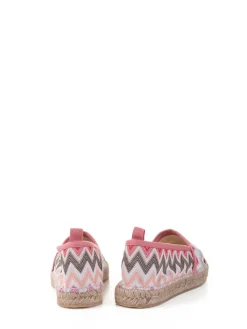 Espadrillas Slip On In Tessuto Chevron