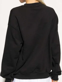 Felpa a fit sciolta organico nero unisex