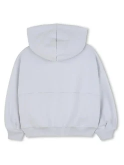 Felpa con cappuccio con zip in cotone