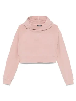 Felpa con cappuccio rosa in cotone