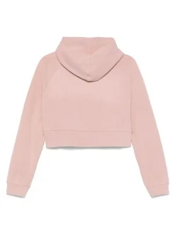 Felpa con cappuccio rosa in cotone