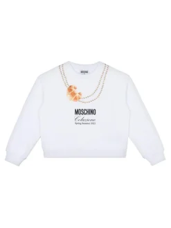 Felpa di cotone in bianco con logo stampa