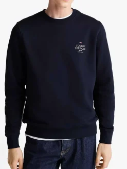 Felpa Girocollo Blu Navy Con Logo