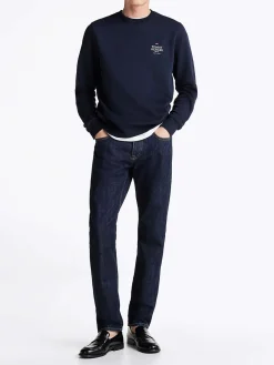 Felpa Girocollo Blu Navy Con Logo