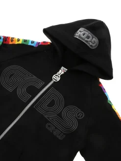 Felpa nera con bande logo a contrasto